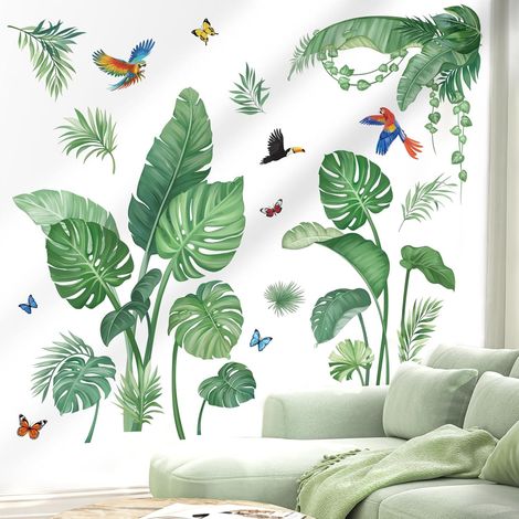 Stickers Muraux Feuilles de Palmier Vertes Mural Stickers Plantes (1/5)
