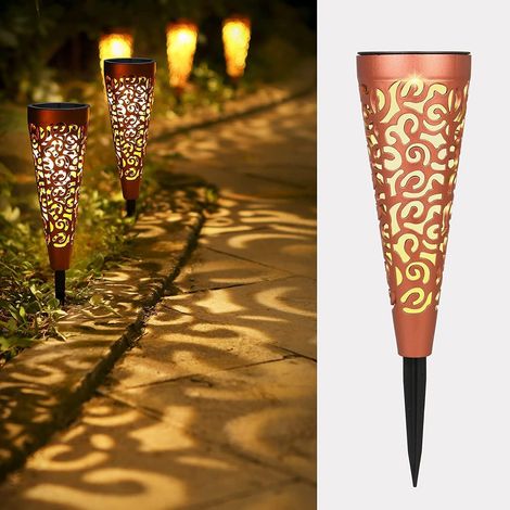 Solar Lights Outdoor IP65 Waterproof 6 Pack Decorative Solar Lights for Garden, Solar Pathway Lights, Landscape Lighting for Garden, Lawn Decoration with Stakes (1/5)