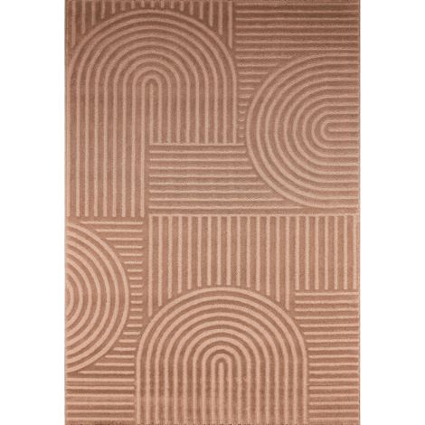 Tapis graphique mocca très doux en polypropylène - 80 x 150 cm (1/5)