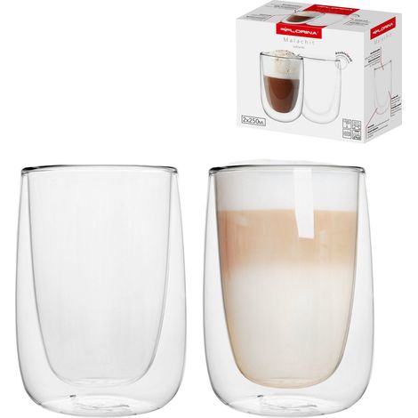 Florina Malachit-Thermogläser, 2 Stück, 250 ml