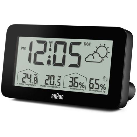 Braun Uhren BC13BP Funk-Wetterstation DCF Schwarz (1/5)