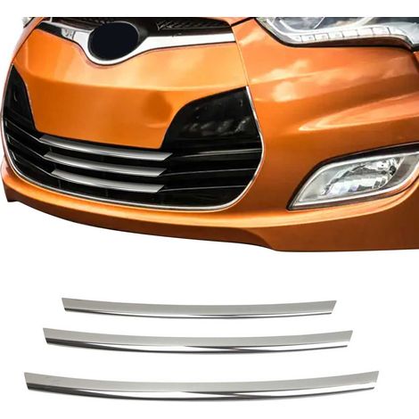 Moulure de Grille de Calandre Compatible avec Hyundai Veloster 2017-2023, Garniture Baguette de Calandre en Acier Inoxydable Argent (1/5)