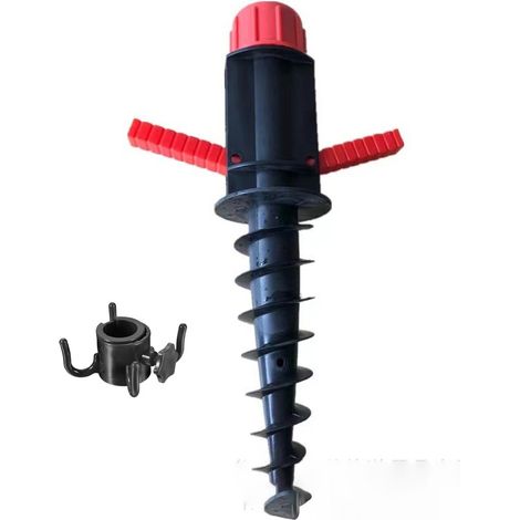parasol de plage, insert de parasol en plastique, parasol carré, parasol d'extérieur, insert de sol spiralé (1/4)