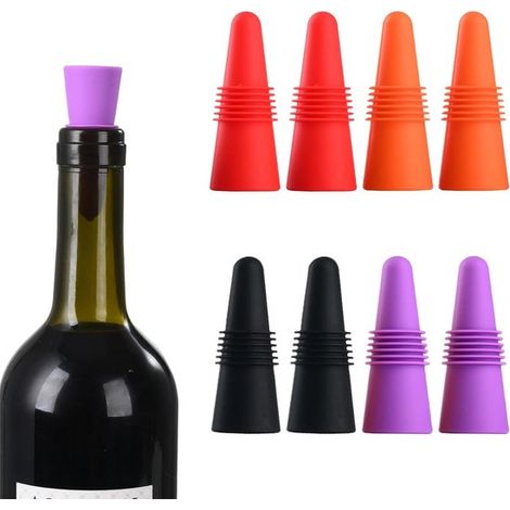 8er Set wiederverwendbare Silikon Flaschenverschlüsse für Wein und Champagner, für Partys und zur Aufbewahrung (1/5)