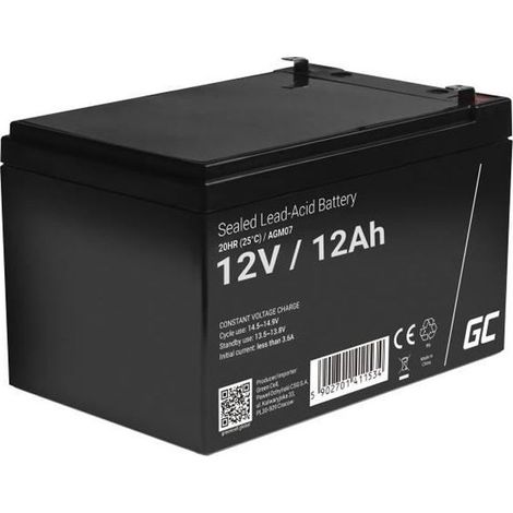 GreenCell® Rechargeable Batterie AGM 12V 12Ah accumulateur au Gel Plomb Cycles sans Entretien VRLA Battery étanche Résistantes (1/4)