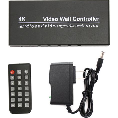Contrôleur mural vidéo 4K 30Hz, entrée 1 sortie 4, 9 modes, processeur vidéo mural HD avec télécommande, prise US 100-240V (1/5)