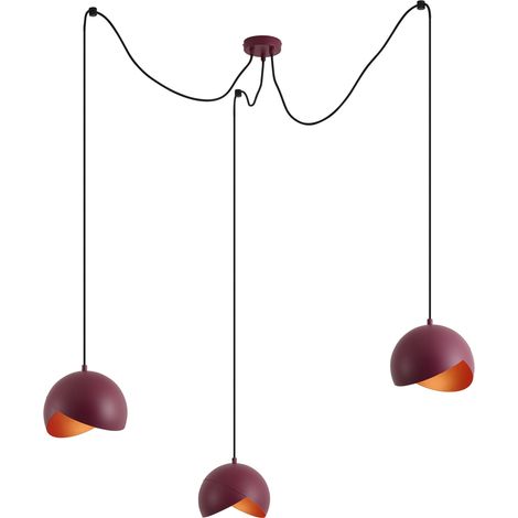 QAZQA Design Red Pendant Lamp with Opal Glass 3-Light - Tulip (1/5)