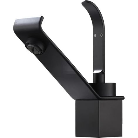 Mitigeur pour vasque, noir, monocommande, pour meuble-lavabo