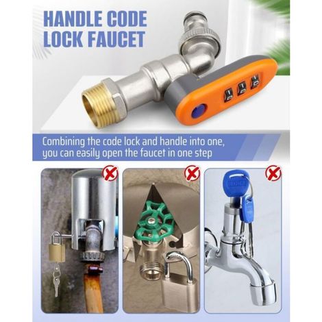 Robinet Antivol Extérieur - Laiton - Serrure À Combinaison Intégrée - Pour Jardin Et Résidence Secondaire - 1 Pièce (1/4)