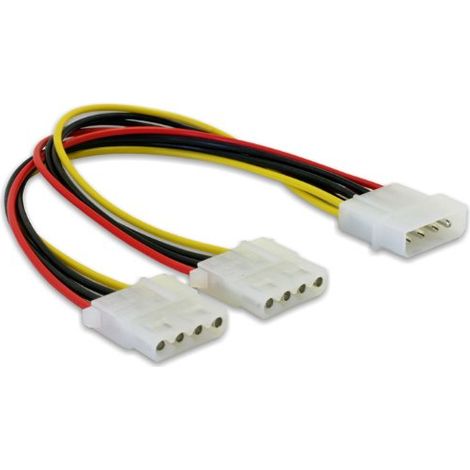 Delock 82100 - Cable de alimentación (2 x 4 Pin Molex Macho/4 Pin Molex Hembra)