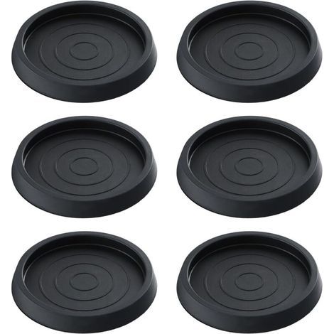 CSPARKV 6 Pièces Patins Antidérapants pour Pieds de Meubles, Patin Caoutchouc Antidérapant Patins Rond Pied de Chaise pour Protection du Sols, Patins de Meubles pour Tables Chaises Canapés - Noir (1/4)