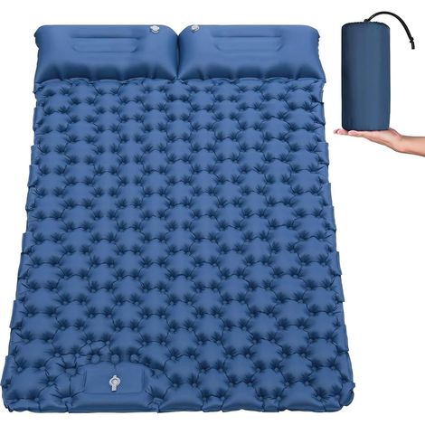 Selbstaufblasende Isomatte für 2 Personen, Doppel-Campingmatratze, ultraleichte aufblasbare Luftmatratze, Isomatte mit Kissen und Fußpumpe, für Zelt, Rucksackreisen, Wandern und Camping (1/5)