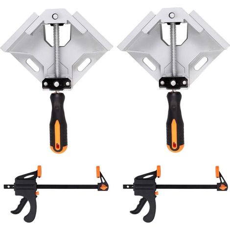 Lot de 2 pinces à souder à angle droit à angle droit à 90 degrés idéales pour le travail du bois avec ruban à mesurer (argent) - RWDIY ›Outillage à main et électrique› Outillage à main ›Pinces› Presse (1/5)