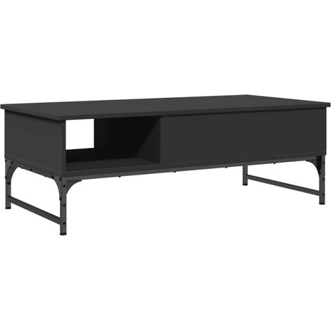 Table basse noir 100x50x35 bois d'ingénierie et métal (1/5)