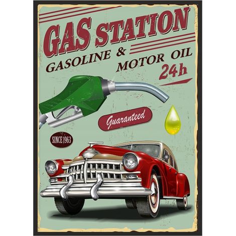 Póster con marco de 53 x 73 cm. Coche de garaje P1849 (1/4)