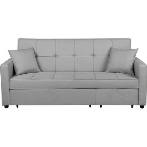 Sofá cama tapizado gris con función de dormir estilo moderno Glomma (1/5)