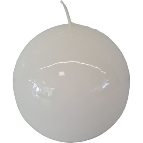 Candela palla in cera laccata ø 10 cm decorazione luminosa ambiente.