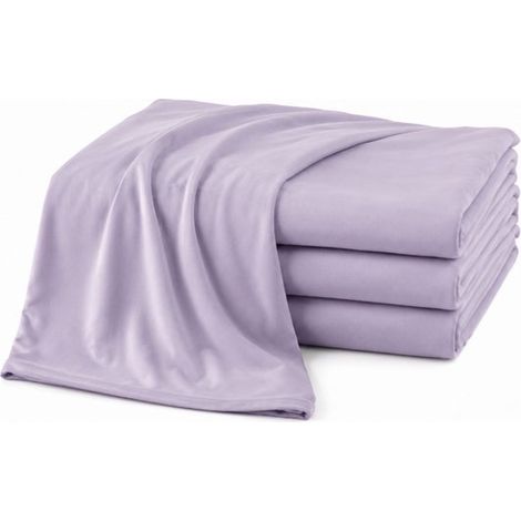 Couverture rafraîchissante double face 200 x 230 cm, légère et respirante, couverture d'été pour sommeil et transpiration nocturne, violet clair (1/5)