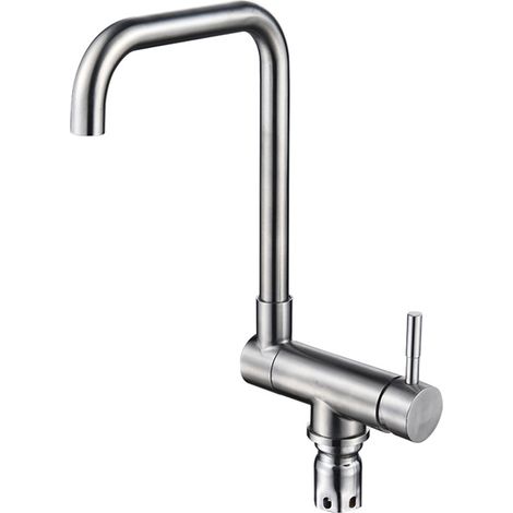 Mitigeur Cuisine Rabattable Pivotant à 360°,Robinet Cuisine avec Poignée Pliable Contre Fenêtre, Robinet Mitigeur Evier Acier Inox 304 à Eau Chaude et Froide pour Cuisine