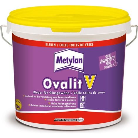 Metylan – Colle papier peint et toile de verre 5kg – Maintien immédiat – Excellente adhérence – Application au pistolet airless – Pour tissus en fibres de verre
