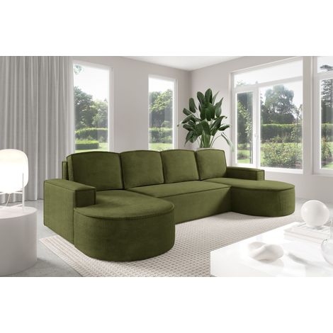 Sofello Ecksofa Molly U-Form mit abgerundeter Form in Creme Beige Grau Hellgrau Rostig Gruen Boucle - trendige abgerundete Form Neuheit 2025 (mit Schlaffunktion) (1/4)