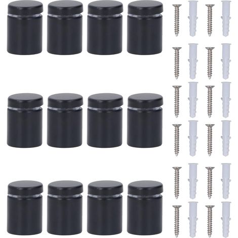 Vis d'entretoise, 12 pcs en Acier Inoxydable Mur Signe Standoff matériel de Montage publicité Verre entretoise Clou pour accrocher Cadre Photo (1/5)