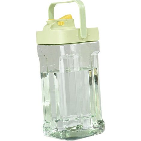 Distributeur d'eau et de boissons pour réfrigérateur avec robinet et poignée anti-fuite, pour boissons liquides et glacées, idéal pour le camping et les activités de plein air (vert).