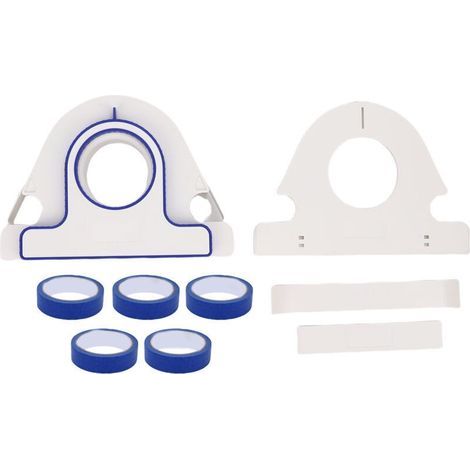 Ensemble d'applicateurs de ruban de peinture de masquage, outil distributeur avec 5 rouleaux de 25mm de largeur, coupeur Portable de peintre bleu pour garniture de cadres de portes et fenêtres (1/4)