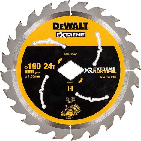DEWALT DT40270 - Hoja de diamante para Dcsdcs577, 190 mm, 24 dientes
