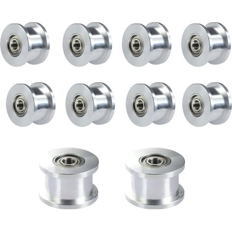 Poulie tendeur 20 alésage sans dents 3 mm, largeur 6 mm Poulie de renvoi GT2 20 alésage sans dents 3 mm pour imprimante 3D courroie de distribution GT2 de largeur 7 mm (10 pièces)