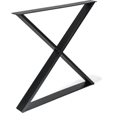 Pata en Equis para Muebles en Acero  Negro Poro   Medidas 78080710 mm  Altura: 71 cm   1 Unidad -