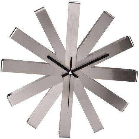 Horloge murale silencieuse en acier inoxydable, décoration moderne suspendue pour chambre à coucher et salon (1/5)