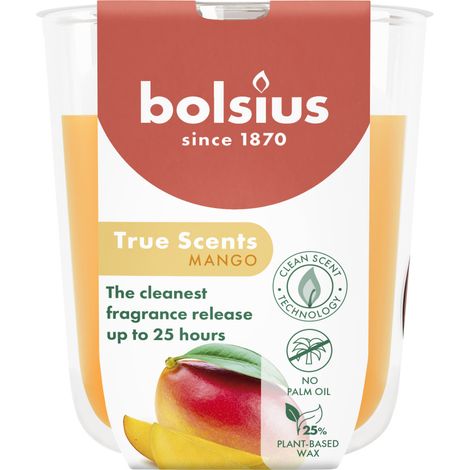 Bolsius Duftkerze True Scents Mango 8 cm im Glas