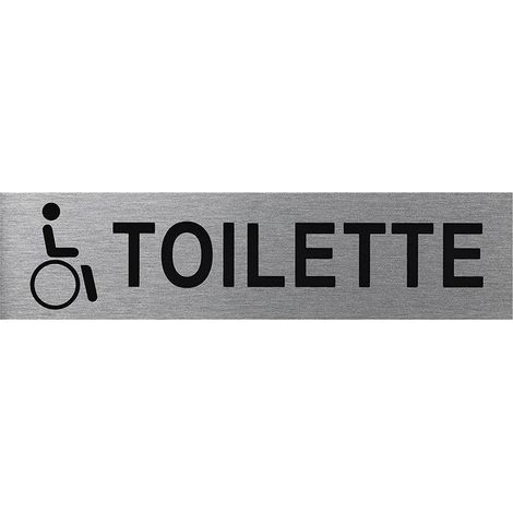 Targa per porta in alluminio " Behinderten Toilette " 160x40mm