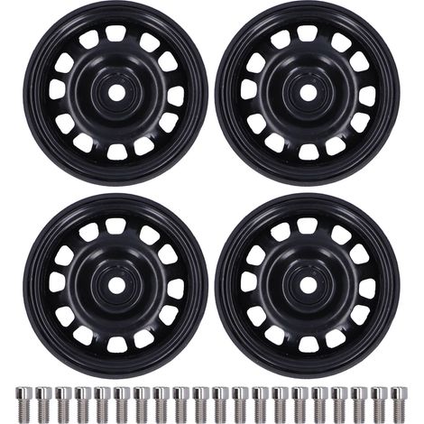 4 Étriers de roue en métal pour RC 1/10 12 trous, moyeux de roue beadlock noirs de remplacement pour AXIAL/HSP (1/5)