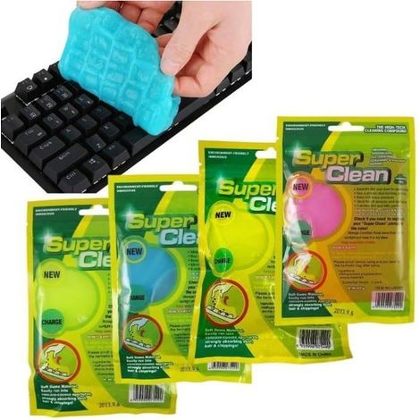 Kit 4 Gels Nettoyants Réutilisables - Slime Universel pour Clavier/Voiture - Nettoyage Profond Électronique et Grilles Auto (1/5)