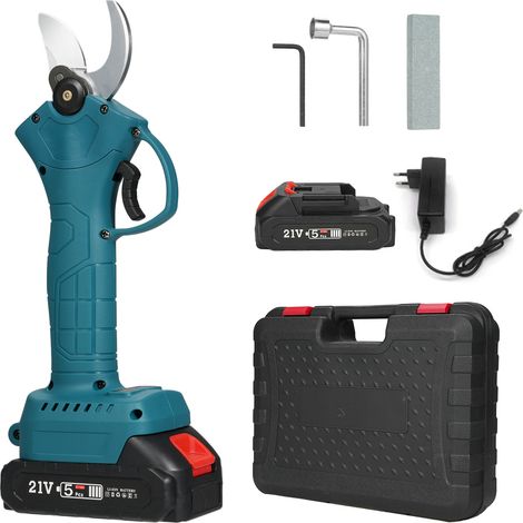 Sécateur électrique sans fil portable 21 V avec étui de transport,2 000 mAh et chargeur inclus, diamètre de coupe maximal de 30 mm