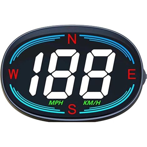 Compteur de Vitesse HUD for Voiture, Affichage tête Haute, Compteur numérique à LED, Rappel Excessive, jauges Multifonctions automatiques(White) (1/5)