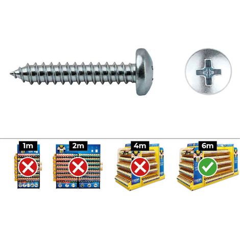 Boîte de 250 unités de vis à tôle bombée PHILIPS Ø3,9x25mm zinguées