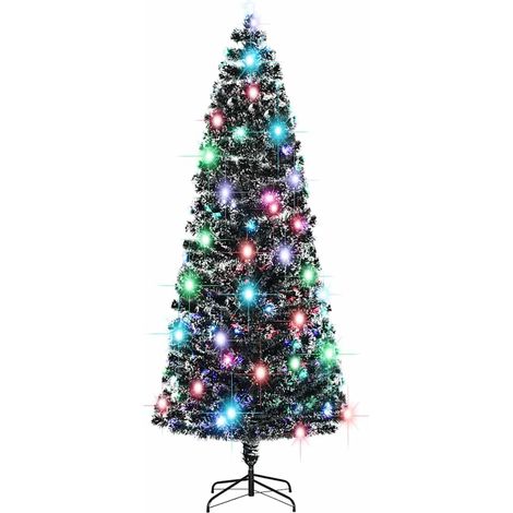 vidaXL Árbol de Navidad preiluminado con soporte y LED fibra óptica 240 cm (1/5)