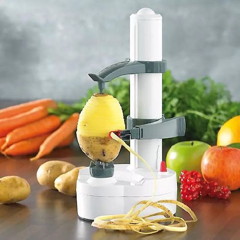 Elektrischer automatischer Schäler aus Edelstahl für Kartoffeln, Obst und Orangen, 15 x 28,8 cm (1/3)