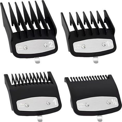 Lot de 4 Peignes Tondeuse Sabot de Guidage,Tondeuse à Cheveux Limite Peigne,Peignes pour Sabot Cheveux,Housse de Protection pour Tondeuses (1/5)