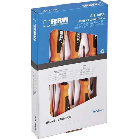 JEU DE 6 TOURNEVIS CHROME 0634