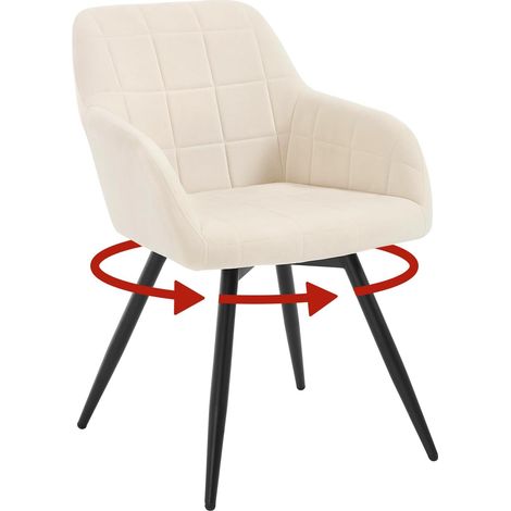 WOLTU 1x Poltrona Salotto Girevole Poltroncina Imbottita Moderna, Sedia da Scrivania per Ufficio, Velluto, Beige