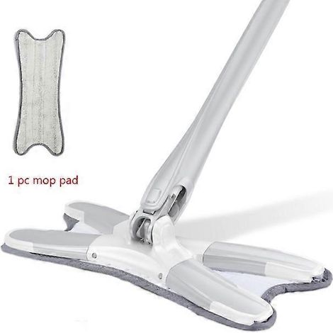 Balai-serpillère plat type X avec têtes de tissu remplaçables, balai-serpillère à essorage à 360°, balai-serpillère à main, balai-serpillère facile à utiliser pour le nettoyage ménager.