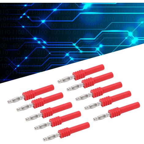 4 mm Bananenstecker-Adapter J.20025, männlicher 4 mm auf weiblicher 2 mm Bananenstecker, geeignet für Multimeter-Messspitzen, wird in 10er-Packungen verkauft (rot). (1/5)