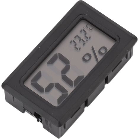 Thermomètre-hygromètre noir avec écran LCD HD numérique, appareil électronique intégré pour casier ou boîte à cigares. (1/5)