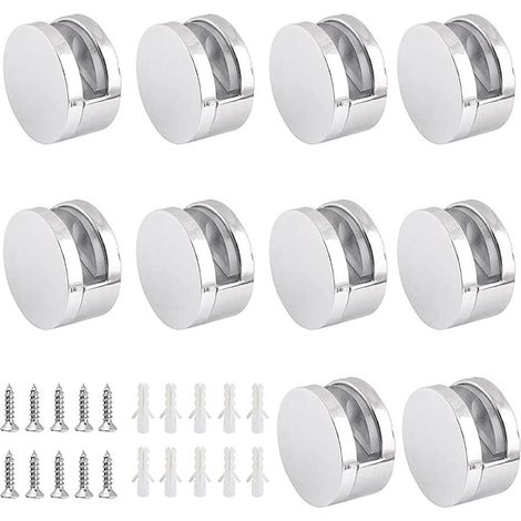 10 Pièces Clips Verre en Alliage Zinc Clips de Miroir Support pour 4-6mm Pince de Verre (1/5)