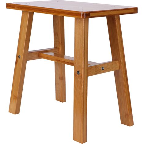 Tabouret Bambou Polyvalent Petit Banc Bas Enfant pour Salon Maison Fournitures Rectangle M (1/5)