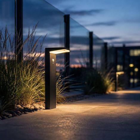 Borne solaire Lana 600 lumens 50cm avec détecteur de mouvement (1/4)